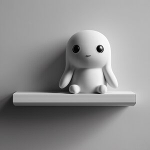 3D Printed Character Wall Shelf | Minimalist Bunny Inspired Floating Ledge Display | Cute Modern Room Decor Accent for Cozy Home Interiors