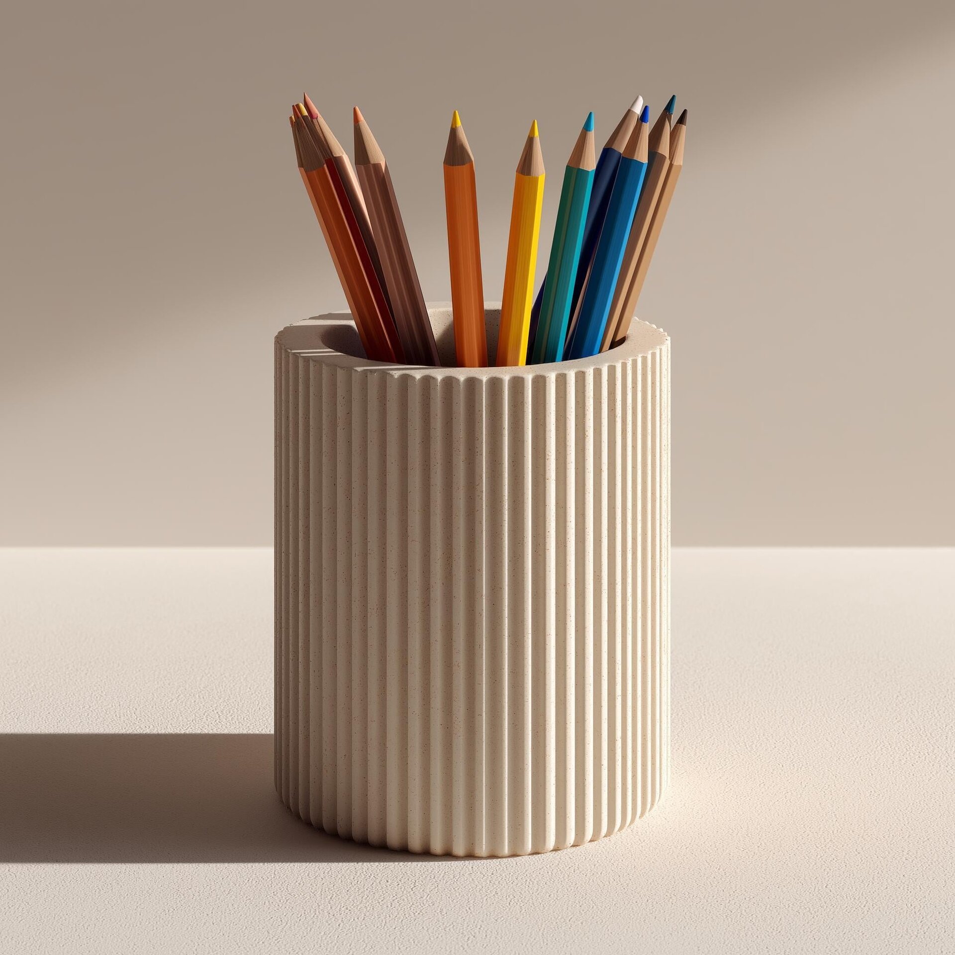 3D Printed Pencil Holder | Modern Ribbed Desk Organizer | Minimalist Pen Cup | PLA Plastic Holder | Office Decor | Unique School Gift