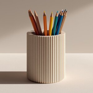 3D Printed Pencil Holder | Modern Ribbed Desk Organizer | Minimalist Pen Cup | PLA Plastic Holder | Office Decor | Unique School Gift