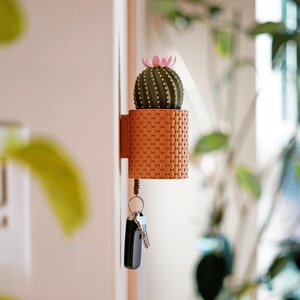 Blooming Wall Key Holder | Unique Key Hanger | Green Cactus Home Decor | Wall Mounted Key Organizer | Functional Key Storage CactiKeys