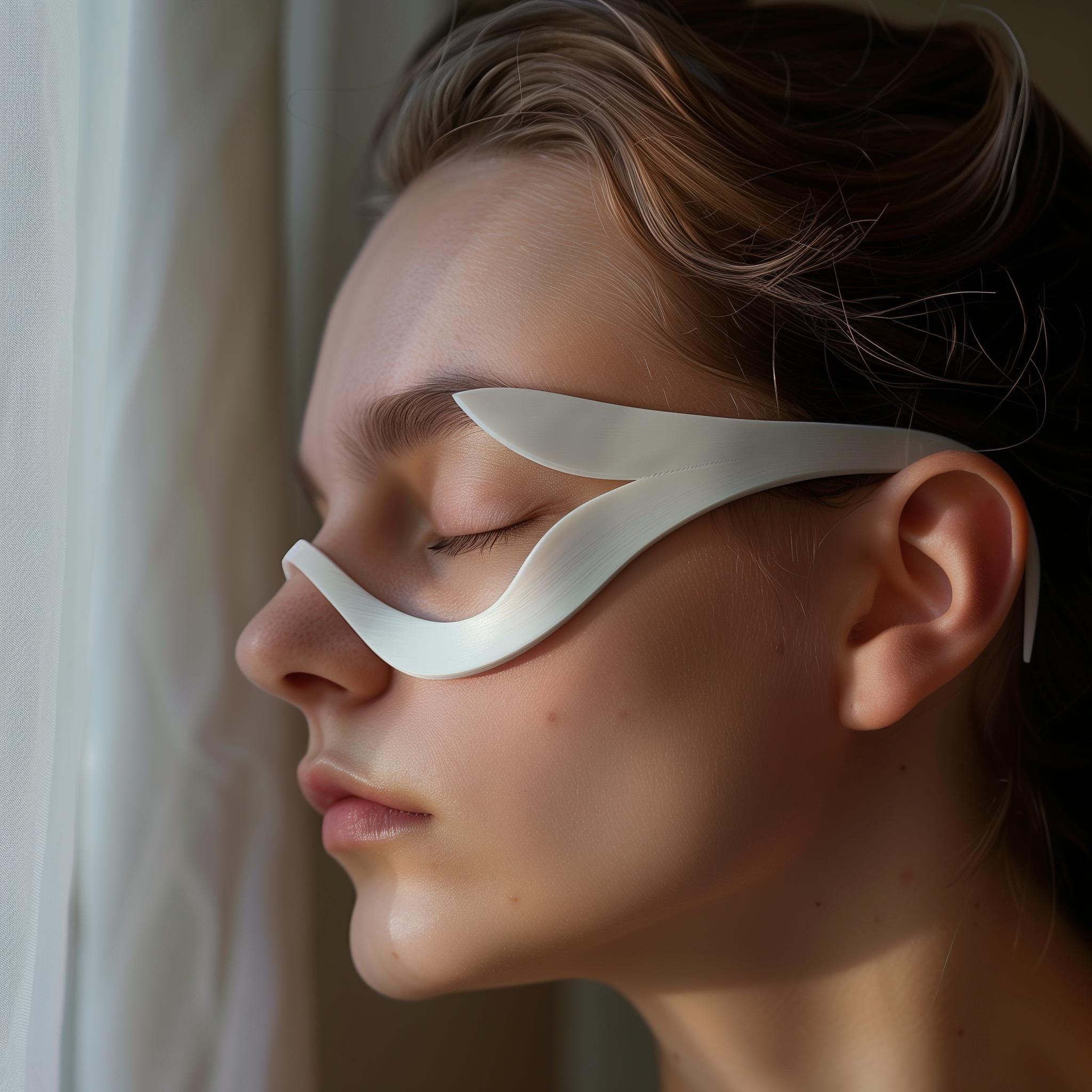 3D Printed Minimal Visor Mask Glasses | Modern Sculptural Cosplay Facepiece | Futuristic Costume Accessory for Parties, Festivals and Events