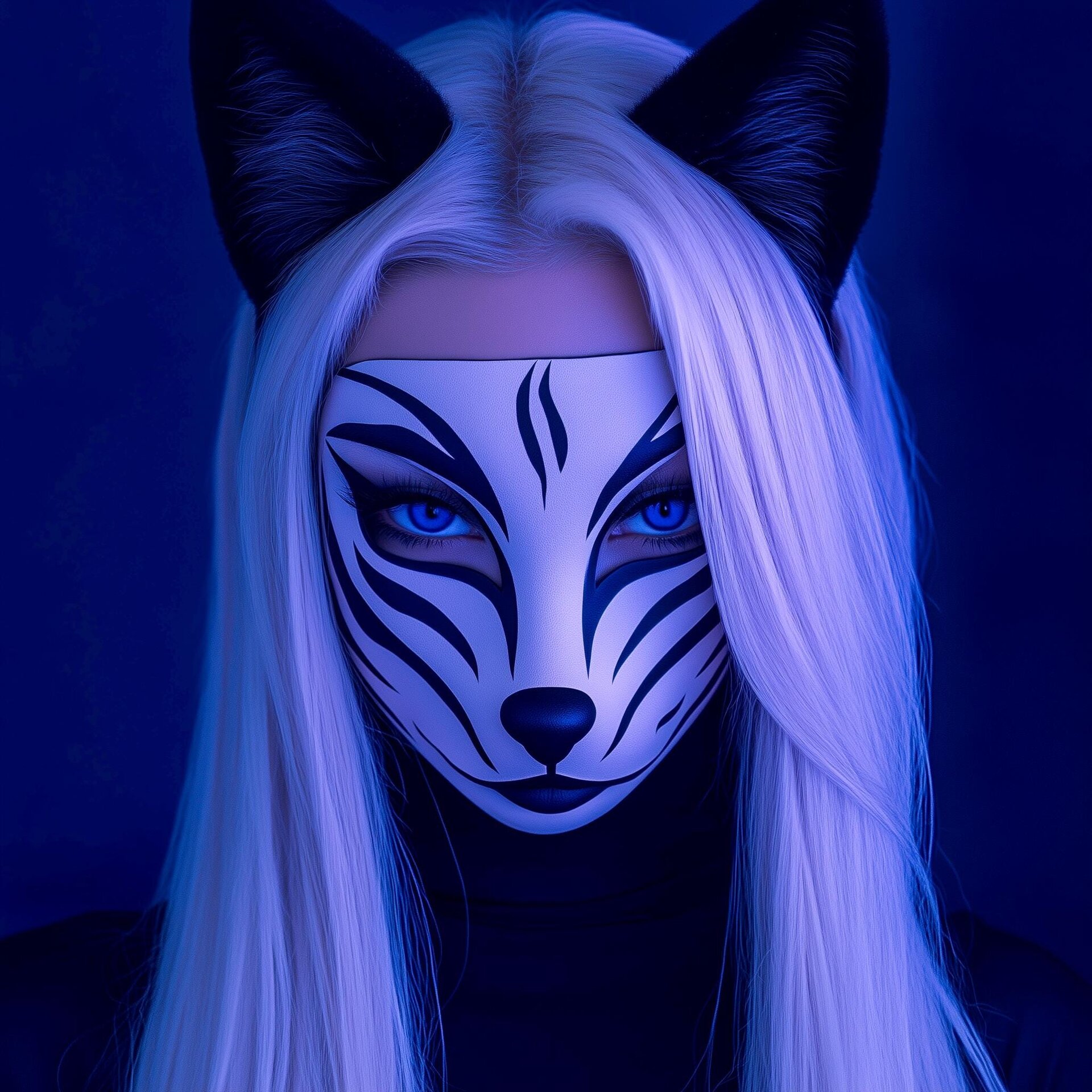 3D Printed Kitsune Mask | Japanese Fox Spirit Mask | Yokai Cosplay Mask |  Anime Fox Mask | Fantasy Noh Mask | Halloween Cosplay Mask