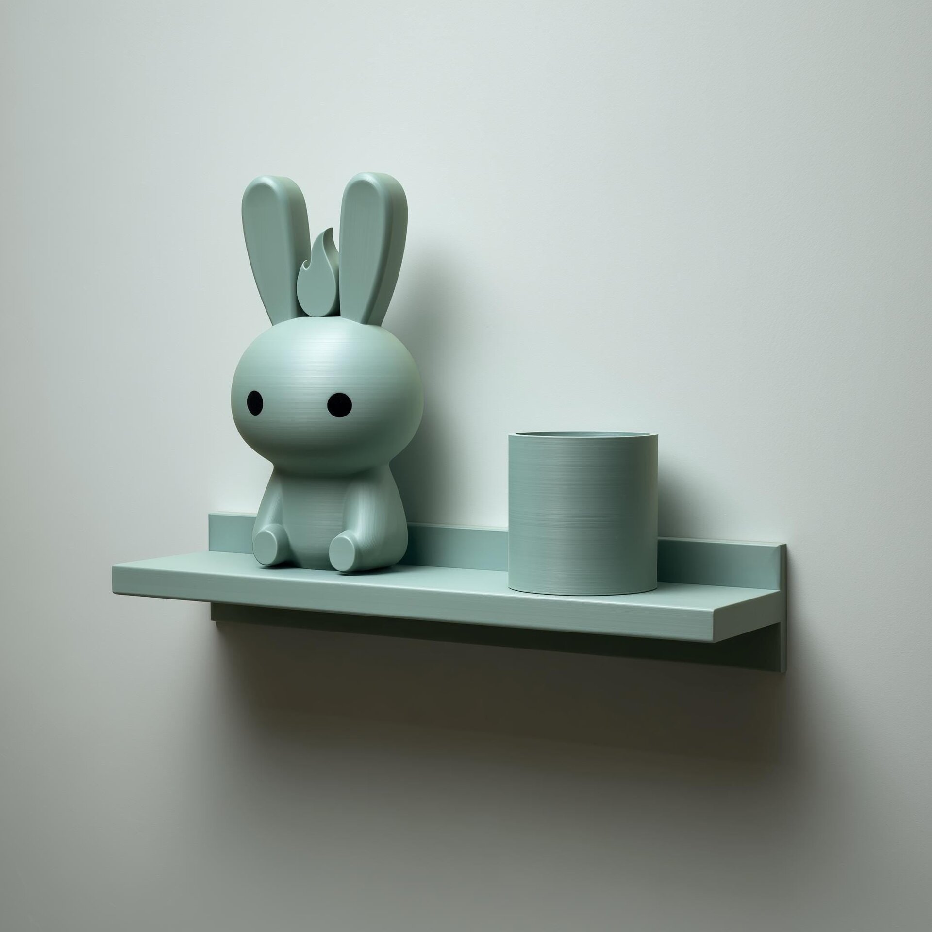 3D Printed Bunny Buddy Wall Shelf | Minimal Character Floating Ledge Organizer | Cute Room Decor Accent for Kids Rooms and Cozy Homes
