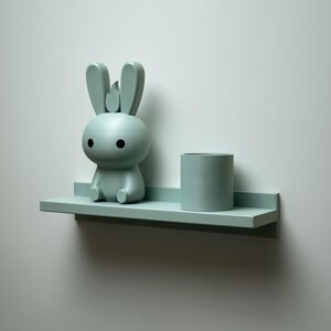 3D Printed Bunny Buddy Wall Shelf | Minimal Character Floating Ledge Organizer | Cute Room Decor Accent for Kids Rooms and Cozy Homes