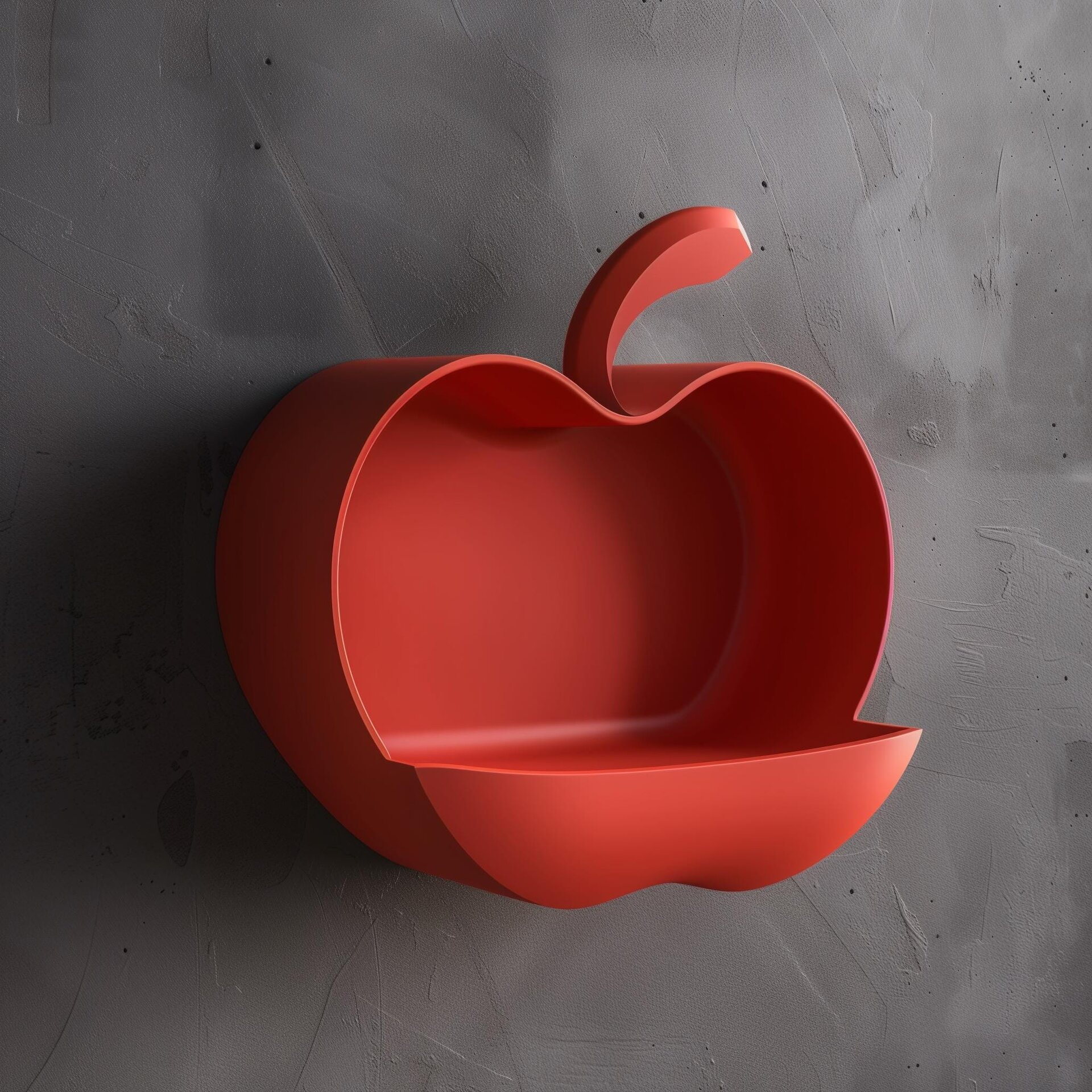 3D Printed Apple Wall Shelf | Modern Fruit Inspired Floating Shelf Design | Unique Playful Home Decor | Contemporary Kitchen Wall Accent