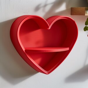 3D Printed Heart Wall Shelf | Modern Decorative Shelf | Minimalist Floating Shelf | Cute Wall Decor | Unique 3D Print Home Accent