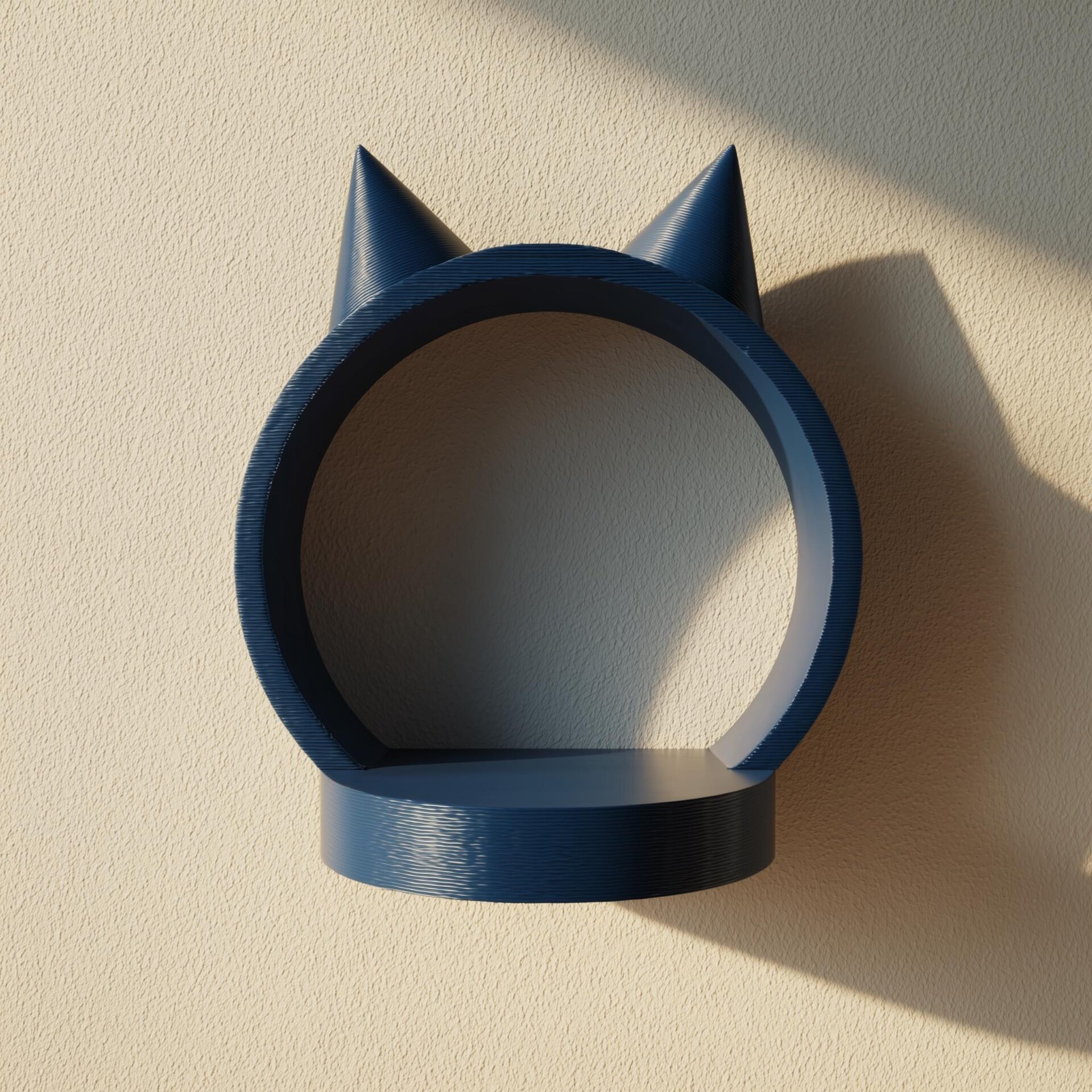3D Printed Cat Ears Wall Shelf | Minimal Round Floating Ledge | Cute Modern Wall Decor Accent for Bedroom, Nursery, Kids Room or Playroom