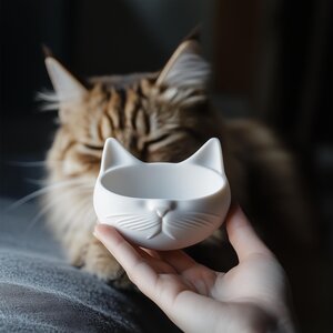 3D Printed Cat Bowl | Cute Kitty Food Dish | Modern Cat Feeder | Small Pet Water Bowl | Friendly Cat Dish | Unique Pet Gift Accessories